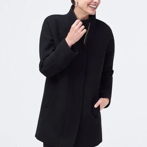 J.Crew Factory City Coat Wool Blend Coat Black Women's Size 14